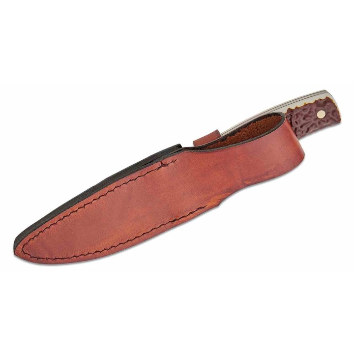 Couteau Schrade Uncle Henry Lame Acier 7Cr17MoV Manche Stagalon Etui Cuir SCH1205104 - Livraison Gratuite