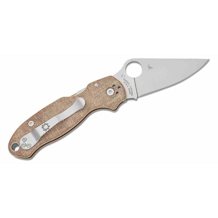 Couteau Spyderco Para 3 Brown Micarta Lame Acier CPM Cru-Wear Clip Compression Lock USA SC223MPCW - Livraison Gratuite