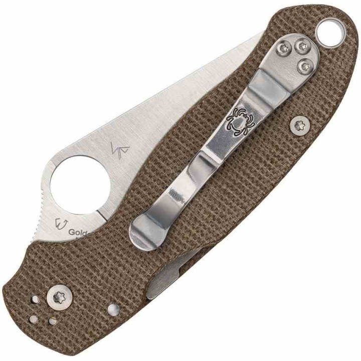 Couteau Spyderco Para 3 Brown Micarta Lame Acier CPM Cru-Wear Clip Compression Lock USA SC223MPCW - Livraison Gratuite