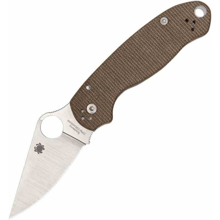 Couteau Spyderco Para 3 Brown Micarta Lame Acier CPM Cru-Wear Clip Compression Lock USA SC223MPCW - Livraison Gratuite