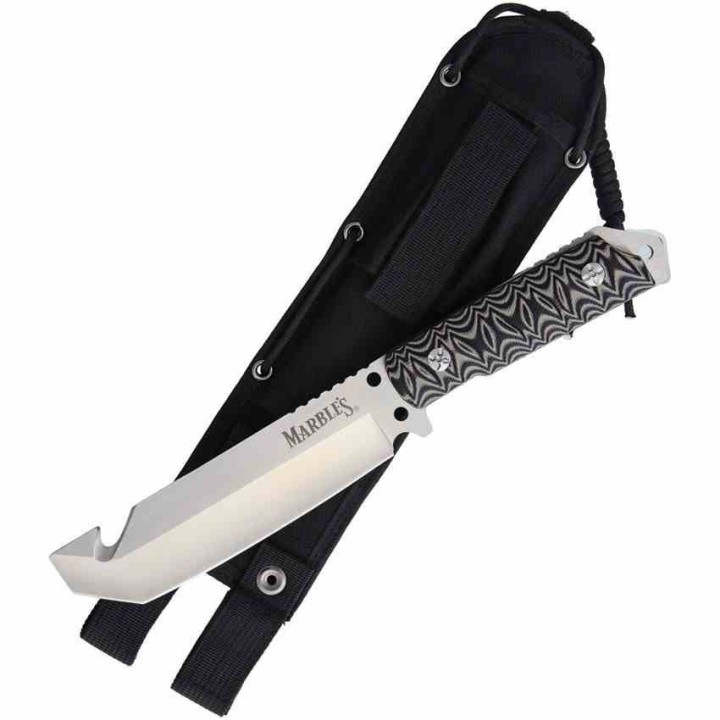 Couteau Marbles Tanto Lame Acier Inox Manche Black/Gray G10 Etui Nylon MR469 - Livraison Gratuite