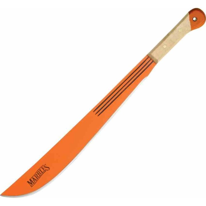 Machette Marbles Machete Orange Lame Acier Inox Manche Bois MR12718 - Livraison Gratuite