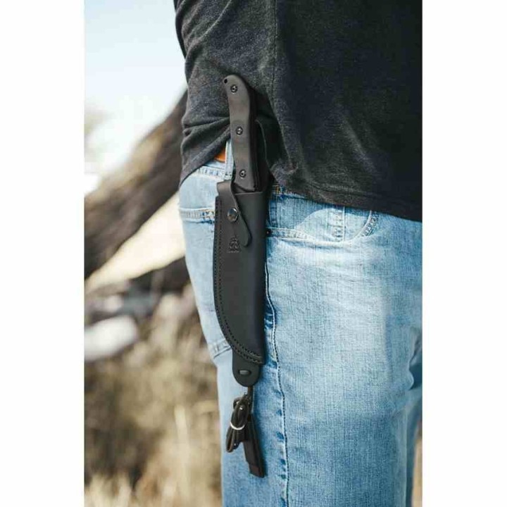TPHERO04 Tops Silent Hero 4  Couteau de Survie en Acier Carbone 1095 Étui Cuir Made USA - Livraison Gratuite