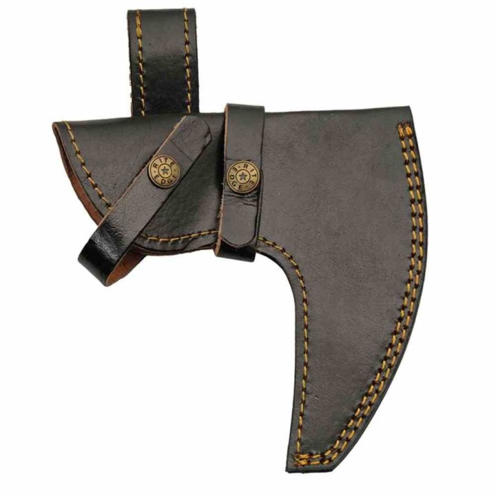 Hache Viking Beard Axe Pickaxe Lame Acier Carbone Manche Bois Etui Cuir PA882464 - Livraison Gratuite