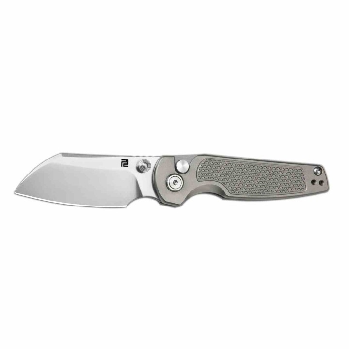 Couteau Artisan Cutlery Cleo Titane Lame Acier CPM S90V IKBS Clip Button Lock ATZ1871GGY - Livraison Gratuite