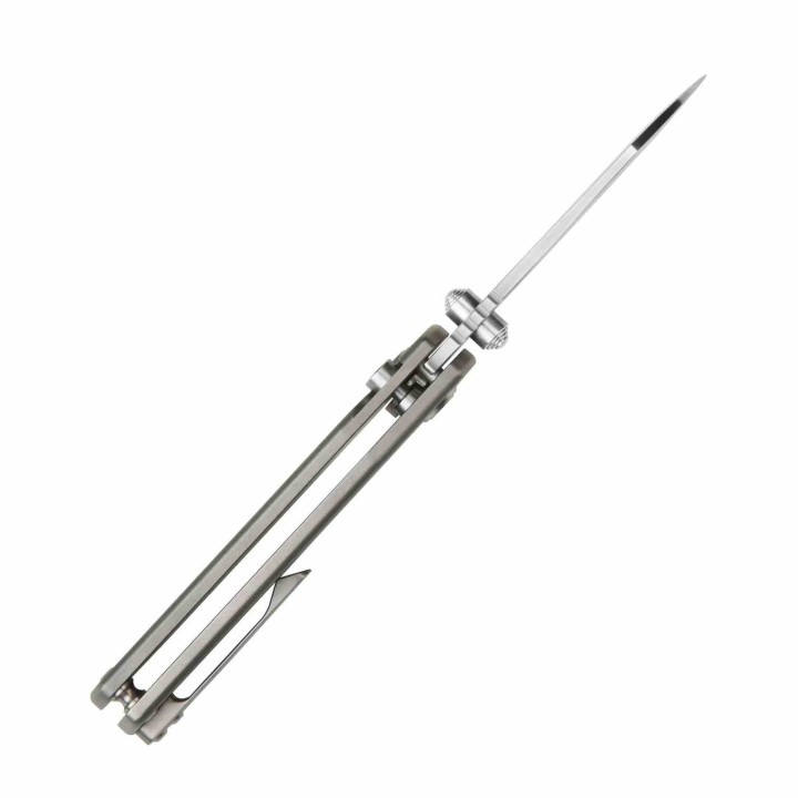 Couteau Artisan Cutlery Cleo Titane Lame Acier CPM S90V IKBS Clip Button Lock ATZ1871GGY - Livraison Gratuite
