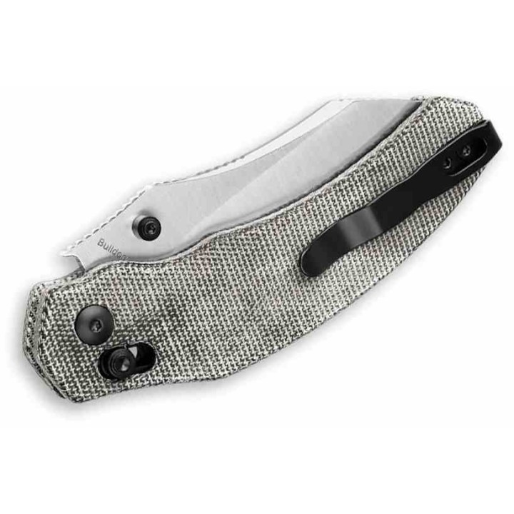 Couteau Kizer Cutlery Bulldog Black Manche Micarta Lame Acier 154CM IKBS Clutch Lock Clip KIV3672C2 - Livraison Gratuite