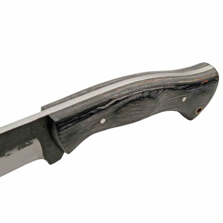 Couteau Rite Edge Machette Lame Acier Carbone Manche Bois Etui Cuir PA203509 - Livraison Gratuite