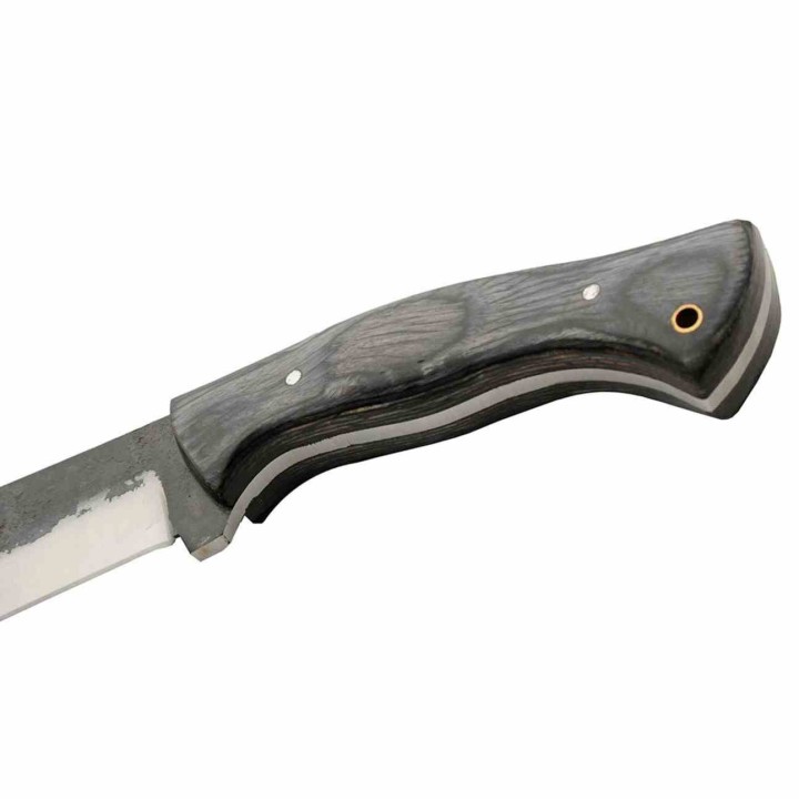 Couteau Rite Edge Machette Lame Acier Carbone Manche Bois Etui Cuir PA203509 - Livraison Gratuite