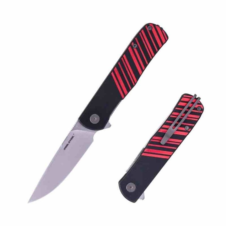 RS6052 Couteau de Poche Real Steel Karly Lame Acier VG10 Manche Aluminium Noir/Rouge - Livraison Gratuite