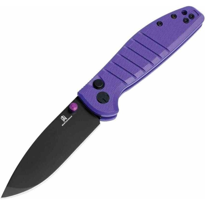 Couteau Bestechman Goodboy Violet G10 Handle Lame Acier Acier D2 PVD Linerlock BTKMK10G - Livraison Gratuite