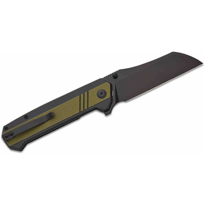 Couteau SENCUT Draxor Black/Geen Manche G10 Lame Acier 9Cr18MoV Satin Sheepsfoot IKBS Clip S240352 - Livraison Gratuite