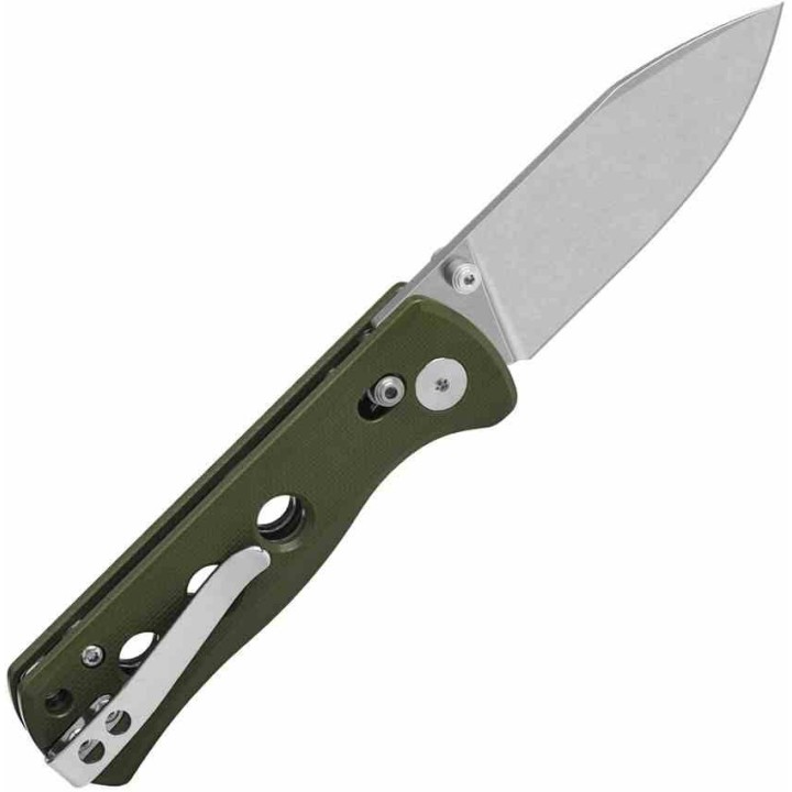 Couteau de Poche QSP Canary Glyde Lame Acier 14C28N Manche G10 Vert/Noir QS150GLB1 - Livraison Gratuite