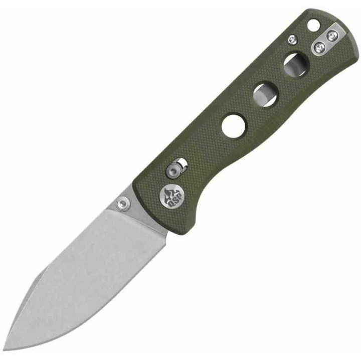 Couteau de Poche QSP Canary Glyde Lame Acier 14C28N Manche G10 Vert/Noir QS150GLB1 - Livraison Gratuite