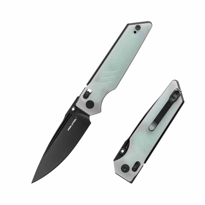Couteau Real Steel Sacra Pro Jade Manche G10 Lame Acier K110 Sécurité Crossbar Lock RS7714NB - Livraison Gratuite