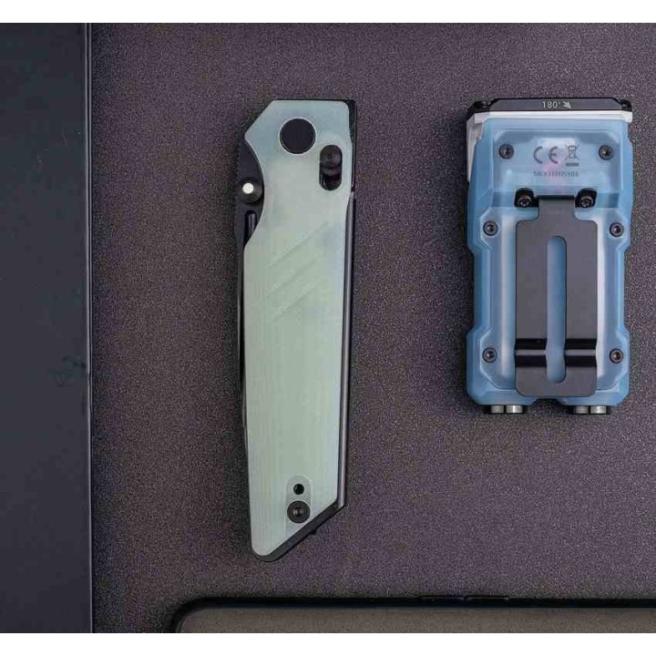 Couteau Real Steel Sacra Pro Jade Manche G10 Lame Acier K110 Sécurité Crossbar Lock RS7714NB - Livraison Gratuite
