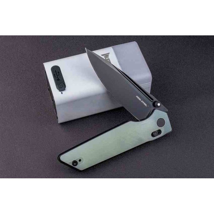 Couteau Real Steel Sacra Pro Jade Manche G10 Lame Acier K110 Sécurité Crossbar Lock RS7714NB - Livraison Gratuite