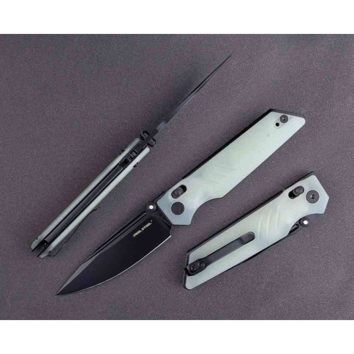 Couteau Real Steel Sacra Pro Jade Manche G10 Lame Acier K110 Sécurité Crossbar Lock RS7714NB - Livraison Gratuite