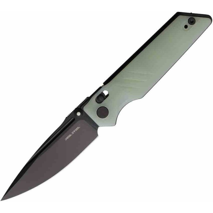 Couteau Real Steel Sacra Pro Jade Manche G10 Lame Acier K110 Sécurité Crossbar Lock RS7714NB - Livraison Gratuite