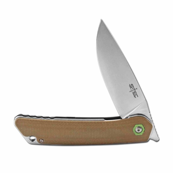 Couteau S-TEC Linerlock Kangaroo Lame Acier Sandvik 14C28N Manche G10 Clip STTS501BR - Livraison Gratuite