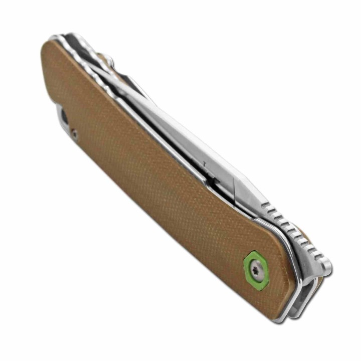Couteau S-TEC Linerlock Kangaroo Lame Acier Sandvik 14C28N Manche G10 Clip STTS501BR - Livraison Gratuite