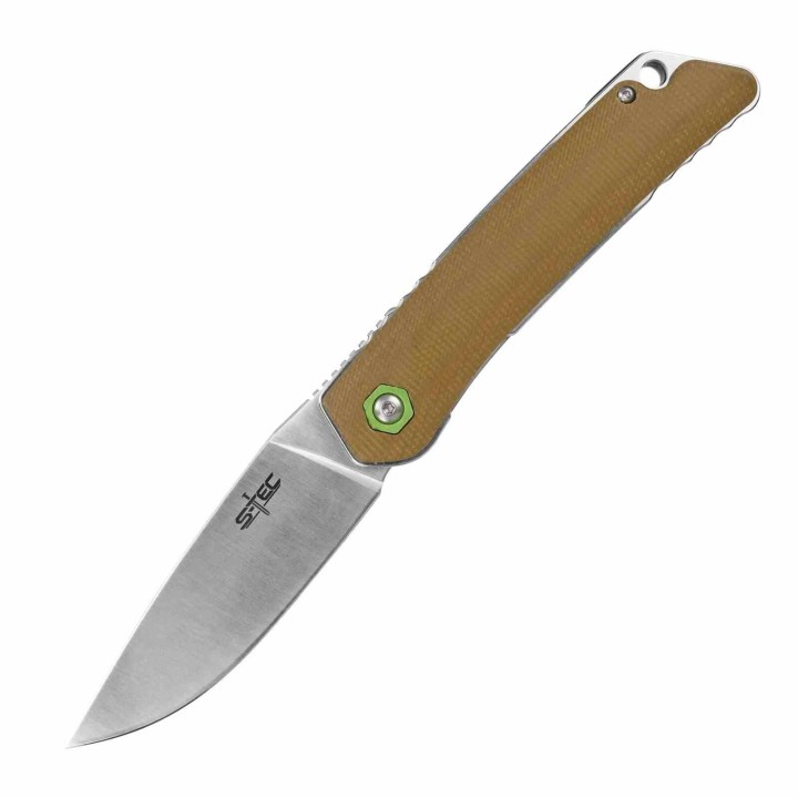 Couteau S-TEC Linerlock Kangaroo Lame Acier Sandvik 14C28N Manche G10 Clip STTS501BR - Livraison Gratuite