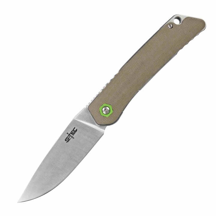 Couteau S-TEC Kangaroo Brown Lame Acier Sandvik 14C28N Manche G10 Linerlock Clip STTS501K  - Livraison Gratuite