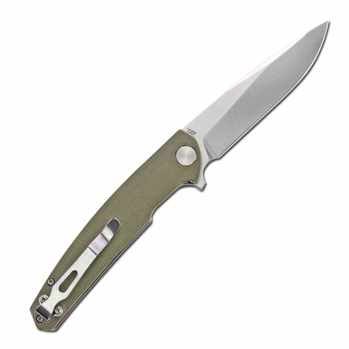 Couteau S-TEC Green Lame Acier Sandvik 14C28N Manche G10 Linerlock Clip STTS500GN - Livraison Gratuite