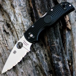 Couteau Spyderco Native 5 Lightweight Acier CPM-S35VN Serrated Manche FRN Made In USA SC41SBK5 - Livraison Gratuite