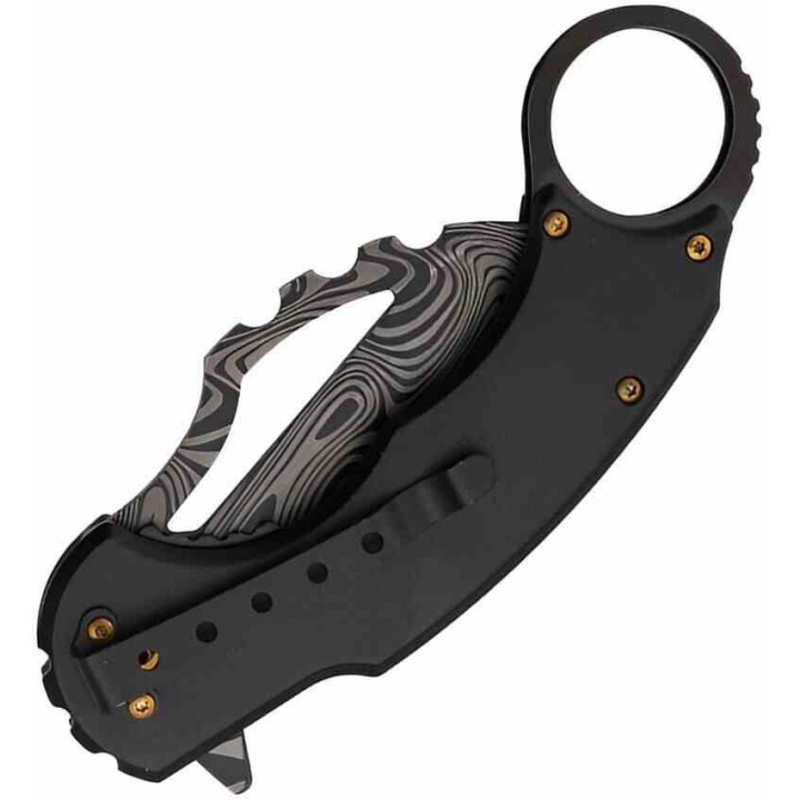 Couteau S-TEC Karambit Black Lame Acier Inoxydable Manche Aluminium Linerlock Clip STTS201BK - Livraison Gratuite