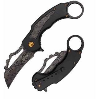 Couteau S-TEC Karambit Black Lame Acier Inoxydable Manche Aluminium Linerlock Clip STTS201BK - Livraison Gratuite