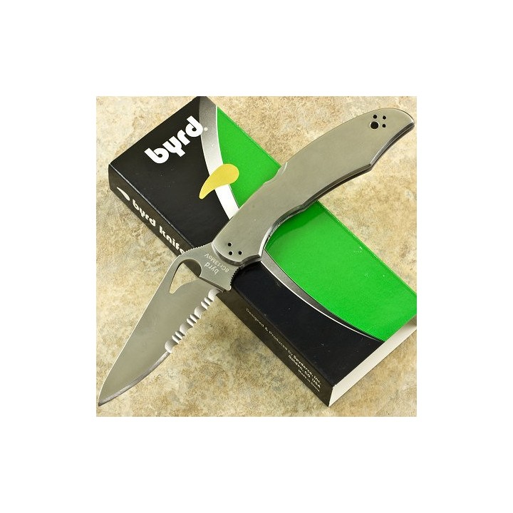 Couteau BYRD Spyderco CARA CARA 2 Manche Acier Serrated Blade BY03PS2