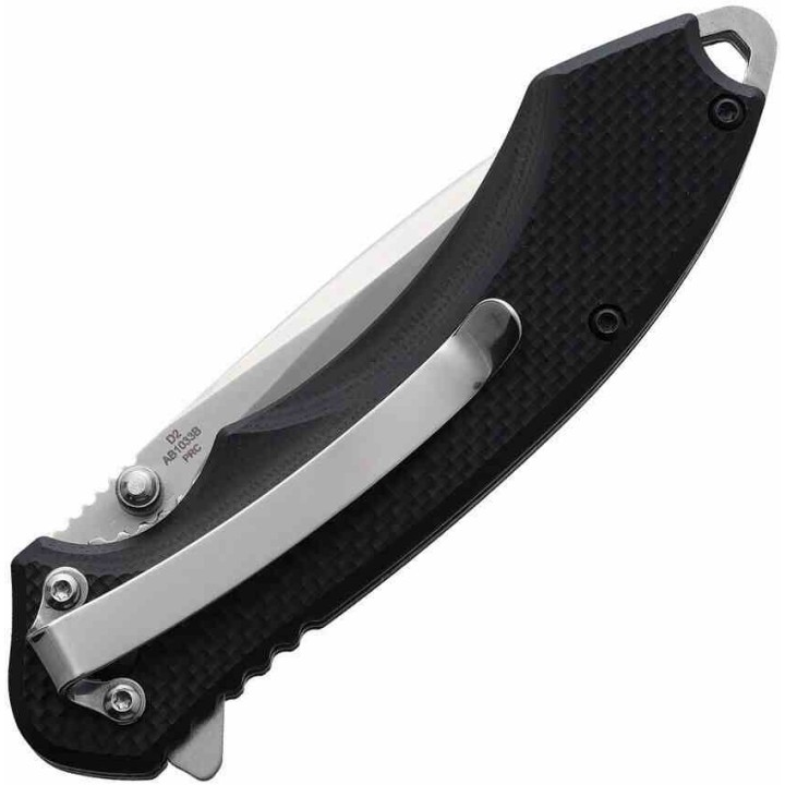 Couteau ABKT TAC AB Elite Apis Lame Acier D2 Manche G10 Noir Liner Lock Clip AB1033B - Livraison Gratuite