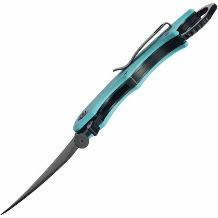 Couteau Kubey Rogue Recurve Karambit Tiffany Lame Acier 14C28N Manche G10 IKBS Clip KUB298D - Livraison Gratuite