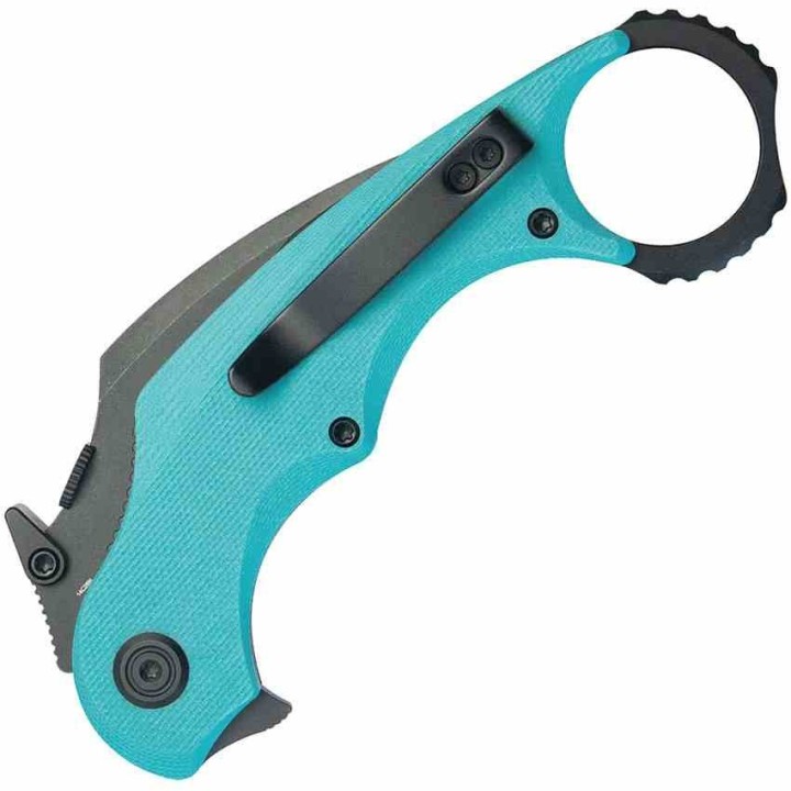 Couteau Kubey Rogue Recurve Karambit Tiffany Lame Acier 14C28N Manche G10 IKBS Clip KUB298D - Livraison Gratuite