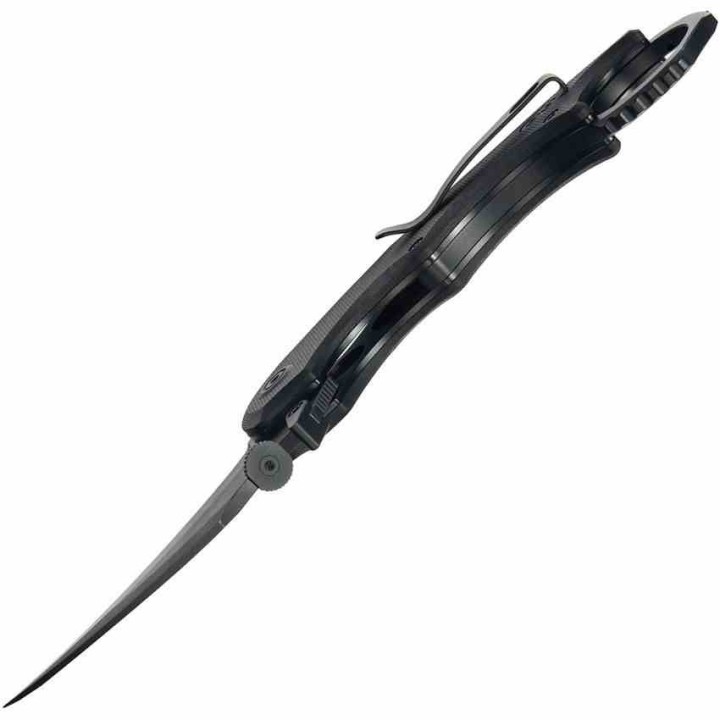 Couteau Kubey Rogue Recurve Karambit Black Lame Acier 14C28N Manche G10 IKBS Clip KUB298B - Livraison Gratuite