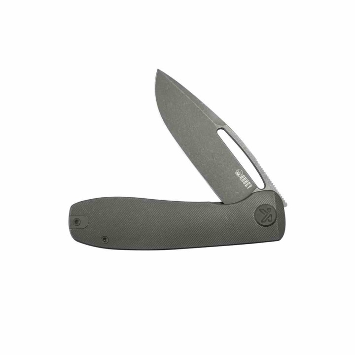 Couteau Kubey Supercell Titane Darkblast Lame Acier 14C28N BLK Linerlock Clip Titane KUB353C - Livraison Gratuite