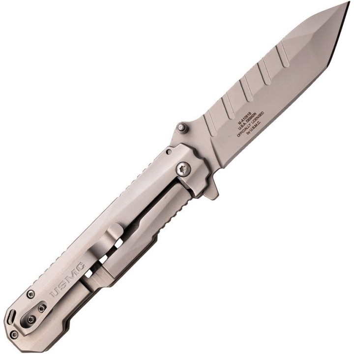 Couteau USMC A/O Lame Tanto Acier 3Cr13 Manche Acier Clip Linerlock USMA1061B - Livraison Gratuite