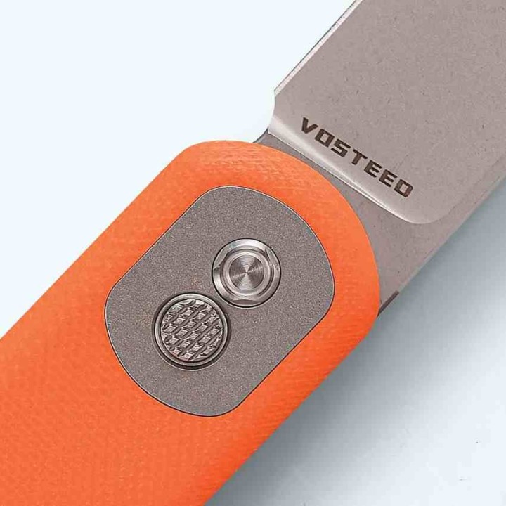 Couteau Vosteed Corgi Pup Orange Trek Lock Lame Acier 14C28N Manche G10 IKBS VOSA0731 - Livraison Gratuite
