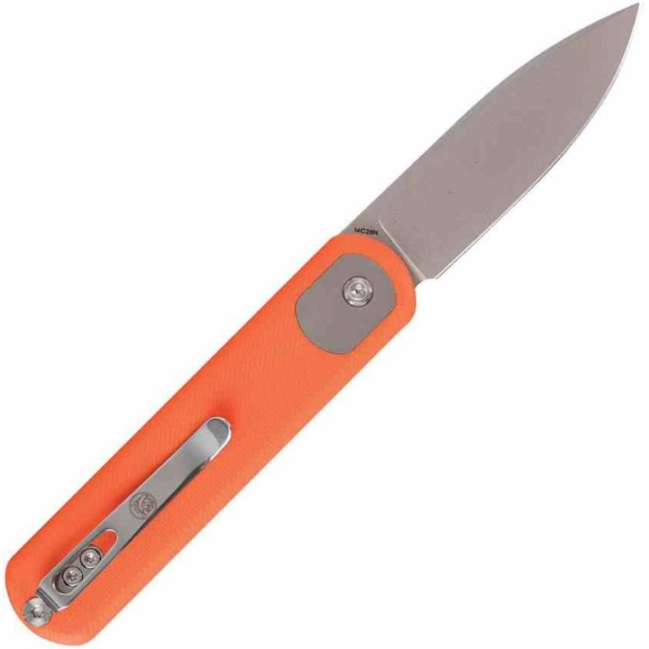 Couteau Vosteed Corgi Pup Orange Trek Lock Lame Acier 14C28N Manche G10 IKBS VOSA0731 - Livraison Gratuite
