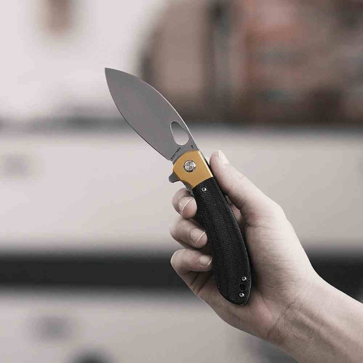 Couteau Vosteed Nightshade Silin Black Lame Acier Elmax Manche Micarta Linerlock IKBS VOSNSK002 - Livraison Gratuite