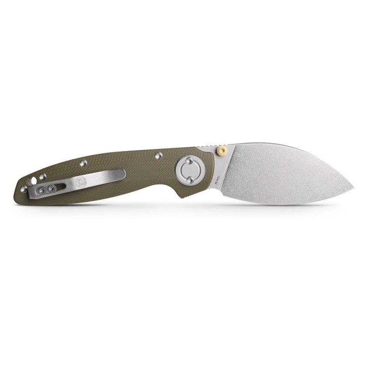 Couteau Vosteed Shilin Cutter Green Lame Acier 154CM Stonewash Manche G10 IKBS Vanchor Look Clip VOSA2804 - Livraison Gratuite