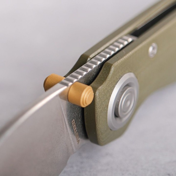 Couteau Vosteed Shilin Cutter Green Lame Acier 154CM Stonewash Manche G10 IKBS Vanchor Look Clip VOSA2804 - Livraison Gratuite