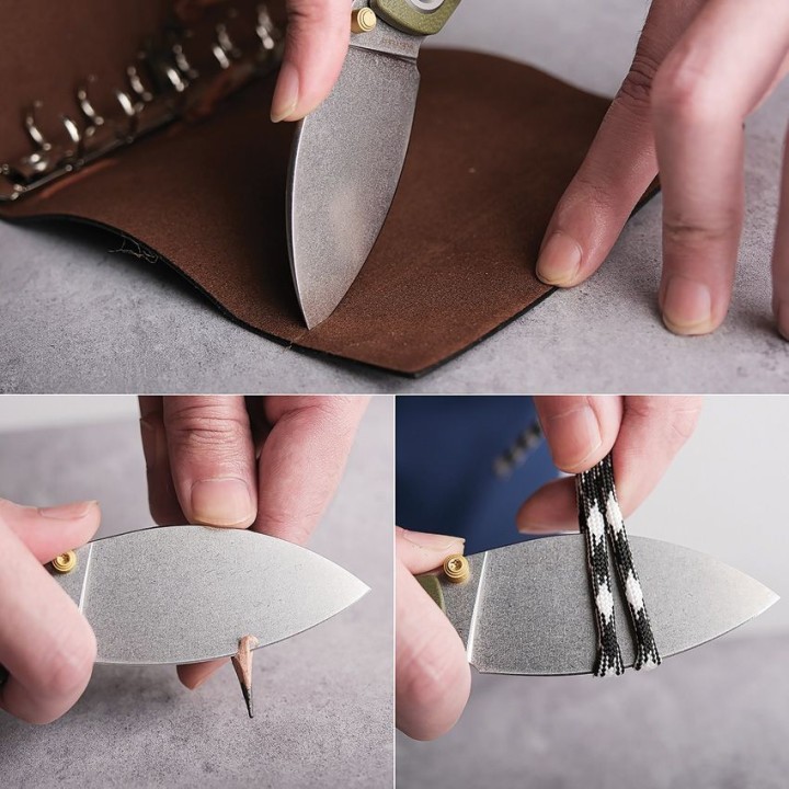 Couteau Vosteed Shilin Cutter White Lame Acier 154CM Manche G10 IKBS Vanchor Look Clip VOSA2803 - Livraison Gratuite