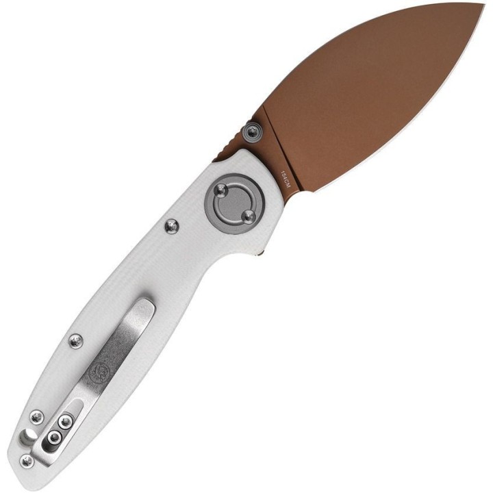 Couteau Vosteed Shilin Cutter White Lame Acier 154CM Manche G10 IKBS Vanchor Look Clip VOSA2803 - Livraison Gratuite