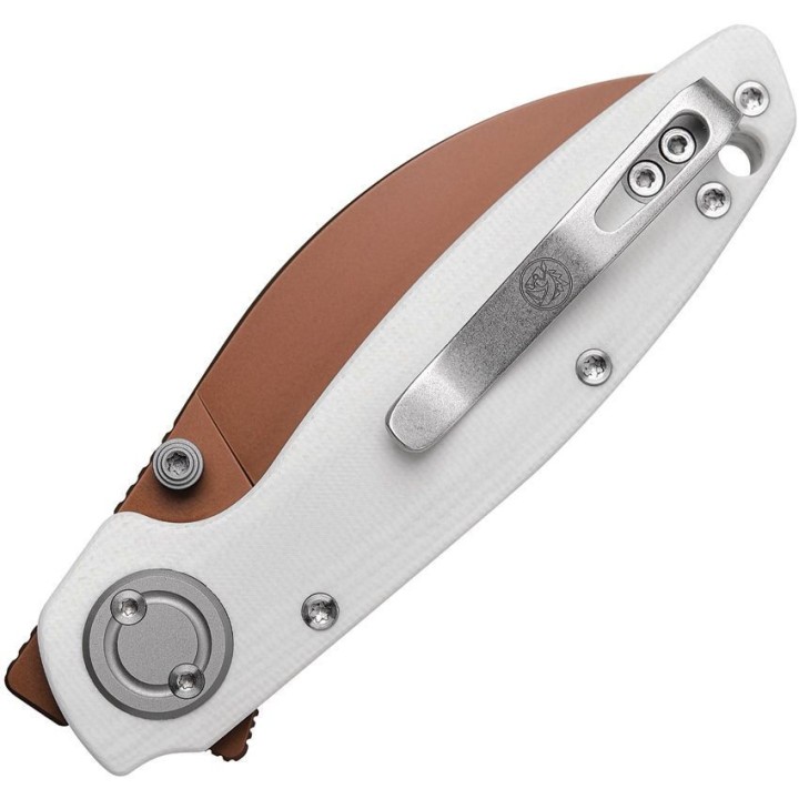 Couteau Vosteed Shilin Cutter White Lame Acier 154CM Manche G10 IKBS Vanchor Look Clip VOSA2803 - Livraison Gratuite