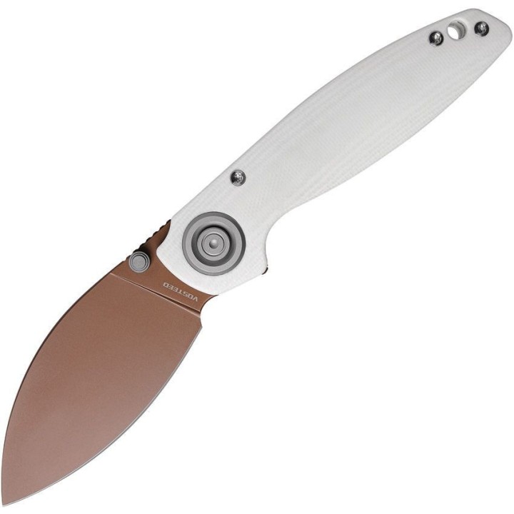 Couteau Vosteed Shilin Cutter White Lame Acier 154CM Manche G10 IKBS Vanchor Look Clip VOSA2803 - Livraison Gratuite
