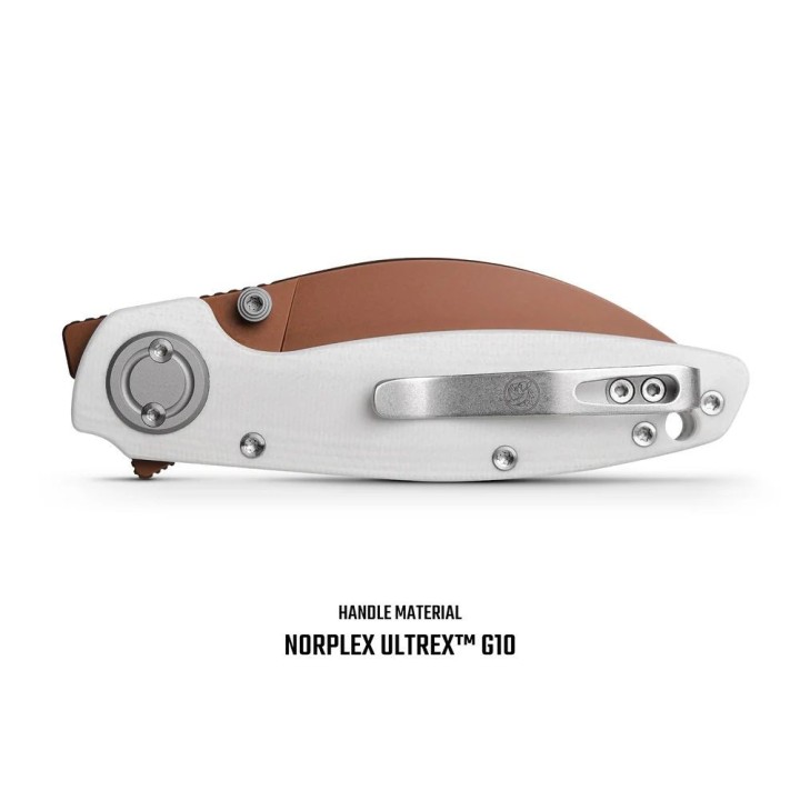 Couteau Vosteed Shilin Cutter White Lame Acier 154CM Manche G10 IKBS Vanchor Look Clip VOSA2803 - Livraison Gratuite