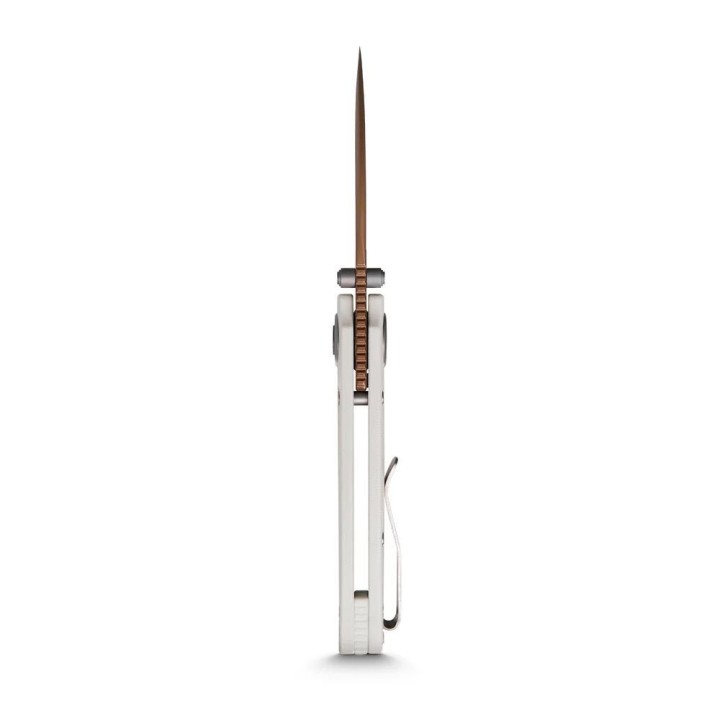 Couteau Vosteed Shilin Cutter White Lame Acier 154CM Manche G10 IKBS Vanchor Look Clip VOSA2803 - Livraison Gratuite