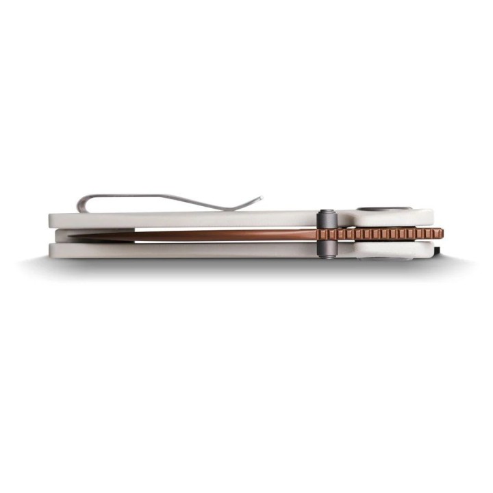 Couteau Vosteed Shilin Cutter White Lame Acier 154CM Manche G10 IKBS Vanchor Look Clip VOSA2803 - Livraison Gratuite